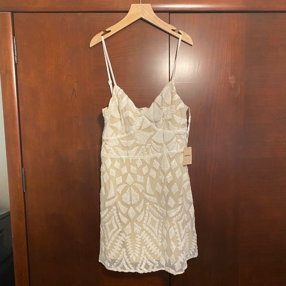 Tiff Mini Dress - white sequined dress NWT